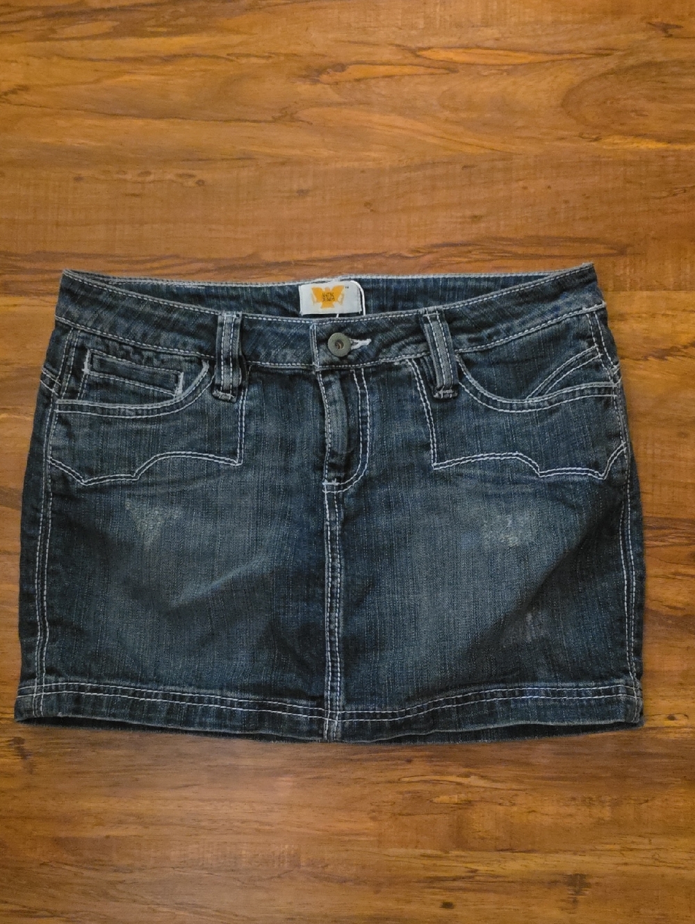 Vintage Antik Denim Dark Blue Washed Mini Skirt Sz27
